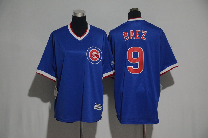 Youth 2017 MLB Chicago Cubs #9 Baez Blue Jerseys